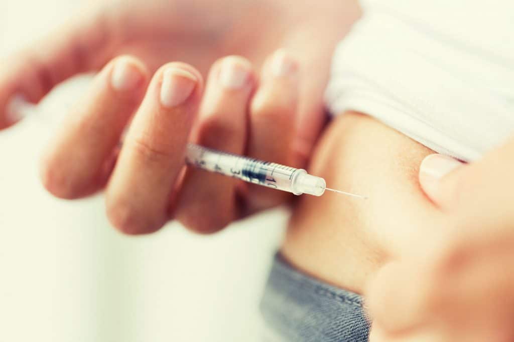 A syringe used for injecting method